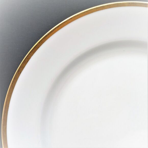 Set/6 Noritake Patricia 6-1/4" Bread Plates 1948-1952 White w/ Gold Trim 4982 - Picture 3 of 5